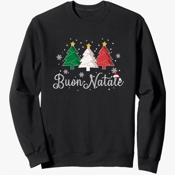 Tops - Buon Natale Italian Christmas Tree Sweatshirt